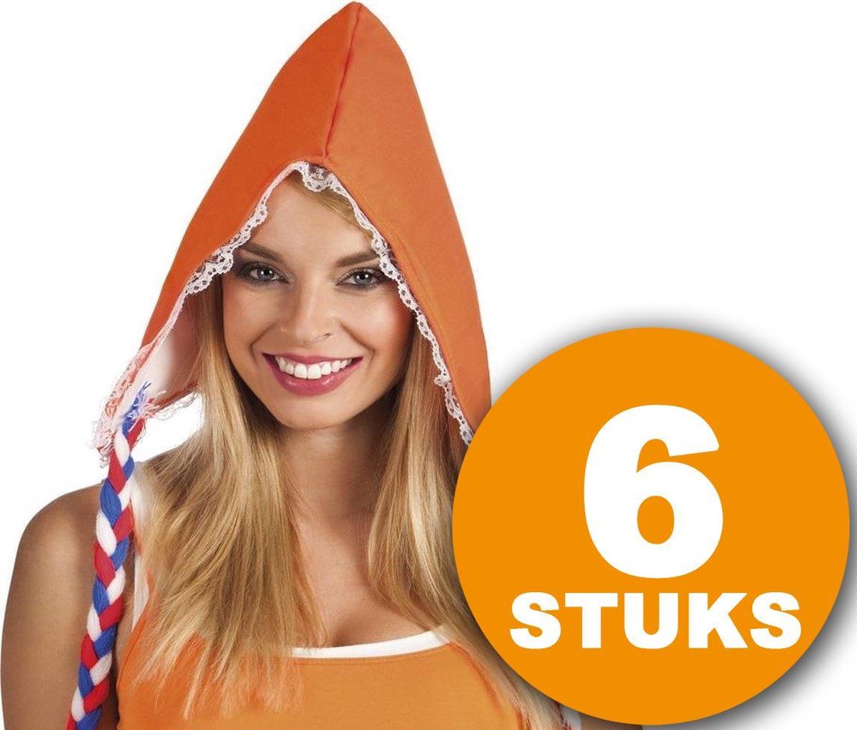 Oranje Feestkleding | 6 stuks Boerinnenkapje | Feestkleding EK Voetbal 2021